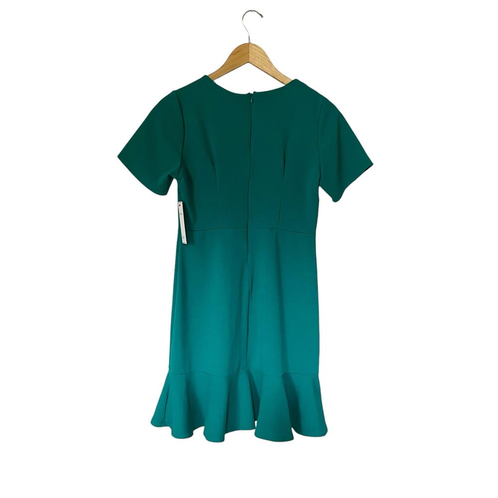 Aura Short Sleeve Crew Neck Sheath Dress Size M Medium Green - Picture 2 of 6